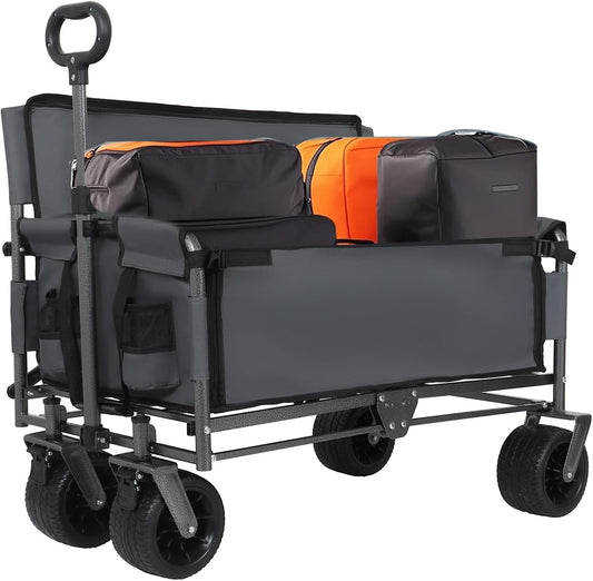 Q Transport 3-in-1 Folding Wagon Cart 500lb Bench Seat All-Terrain High Strength Series