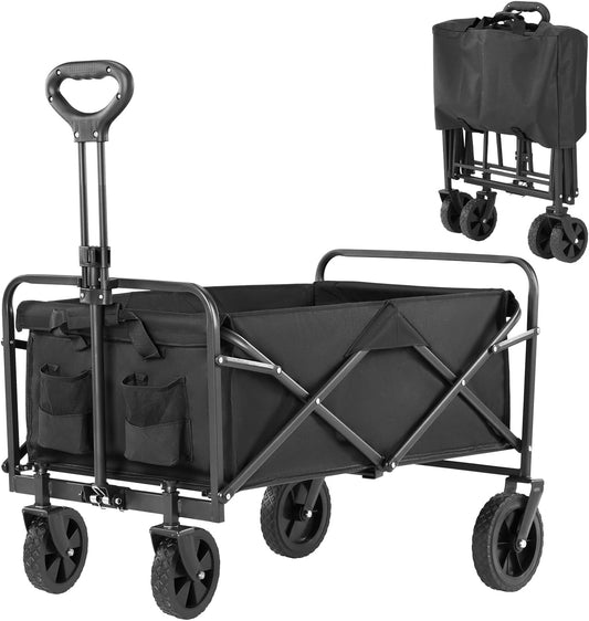 Q Transport 150L Foldable Wagon 400lb AT Wheels w/Drink Holders