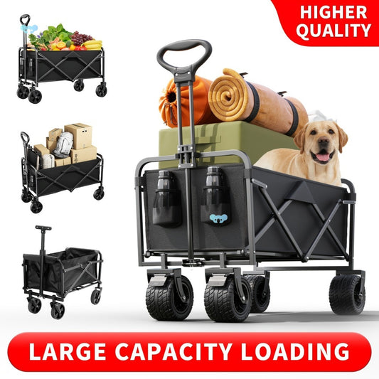 Q Transport Heavy Duty Foldable Wagon w/Wheels 220lb-450lb